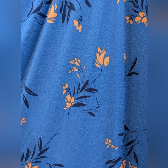 Kaileigh Rica Sleeveless Floral Midi Length Jumpsuit Boho Garden Girl Blue 2X - Picture 9 of 15